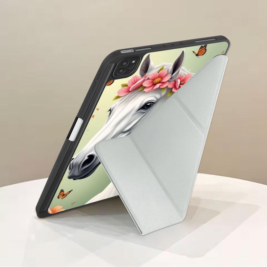 Чехол для планшета для iPad Pro 11-го 10-го 9-го 8-го 7-го 12,9 дюйма Mini 6 7 Pro 2025 Air 4 5 M3 M2 1 2 M4 11 дюймов Держатель Чехол Лошадь С