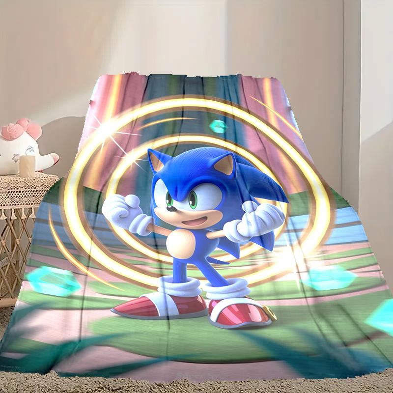 1pc Cozy Print Blanket, SONIC Blanket Appropriate for Home Picnic and Travel Adventures