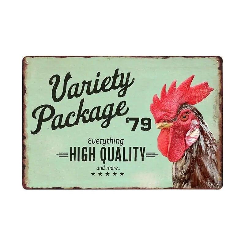 Chicken Plaque Sign Vintage Metal Tin Signs Wall Poster Decals Plate Painting Bar Farm Home Decor Wall Art 30*20 Cm