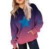 Girls Long Sleeve Printed Gradient Color Children's Hooded Pocket Sweatshirt