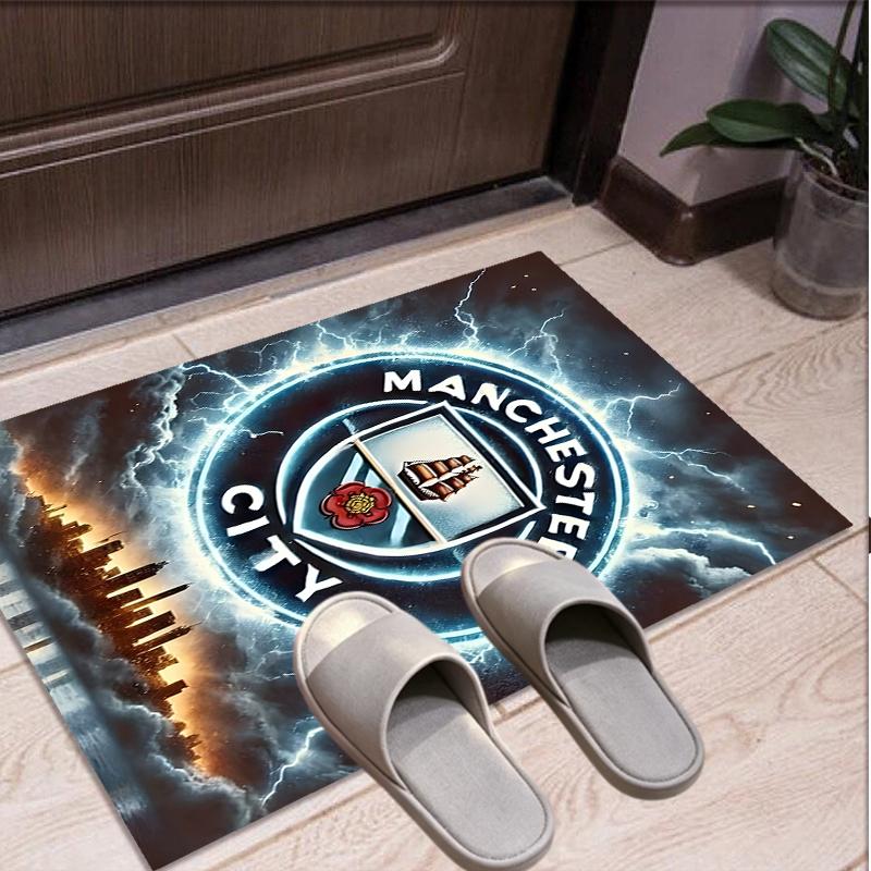 Football team City FC Pattern Rug, Indoor/Outdoor Mat, for Picnic, Gameroom, Bedroom, Office, Living Room, Home Decor Carpet, Birthday Gift
