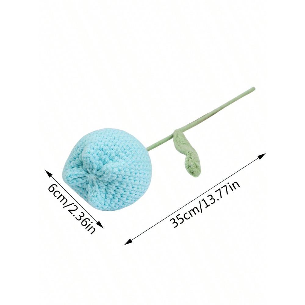 6 шт. вязаные крючком тюльпаны ручной работы вязаные цветы искусственные плетеные поддельные цветы со стеблями для украшения столов на День святого Валентина дома, свадьбы, вечеринки, офиса