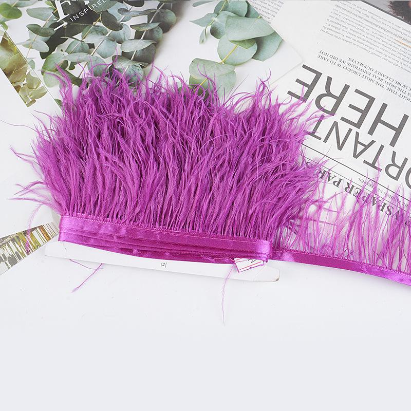 8-10Cm Ostrich Feather Wedding Dress Diy Performance Clothing Accessories Feather Tassel Including Webbing