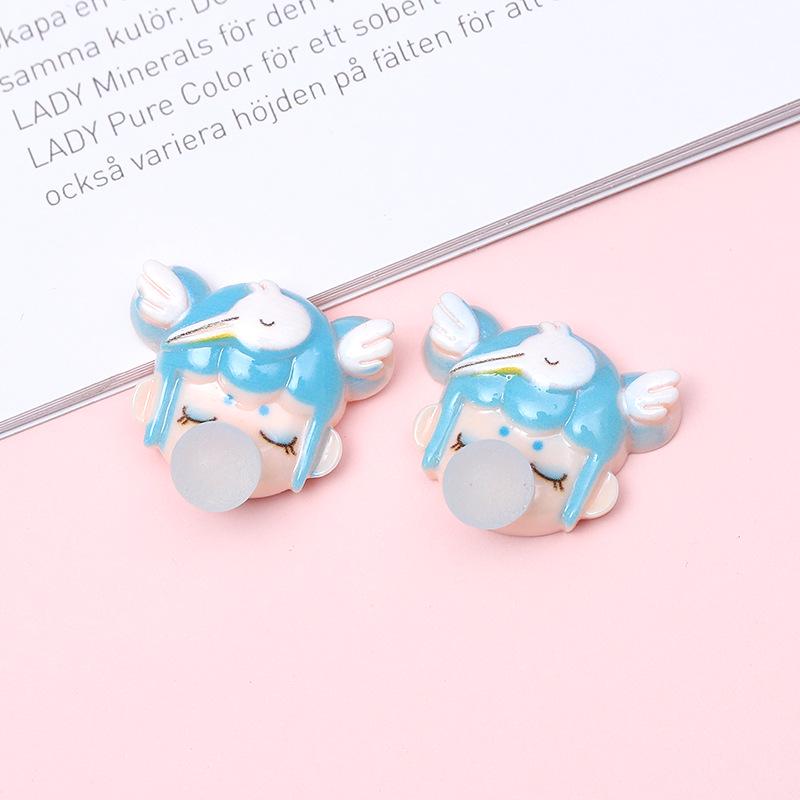 Cartoon Girl Bubble Dragon DIY Phone Case, Patches, Hair Clip, Crocs, and Water Bottle Decor.