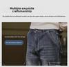 Мужские джинсы широкого кроя с множеством карманов для работы — свободные, износостойкие, эластичные, большого размера, на осень/зиму 2024 г.