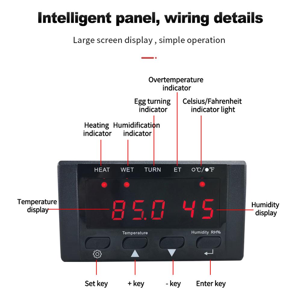 Контроллер инкубатора Термостат Полностью автоматическая и многофункциональная система управления инкубатором для яиц Контроллер температуры и влажности