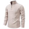 Autumn Winter Men's Casual Pullover Sweater Half Zipper Stand Collar Knitted Pullovers Men Geometric Fashion Warm Knit Sweaters