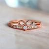 Кольцо Huitan Chic Bow Shape Finger Ring для женщин с кубическим цирконием и знаком бесконечности, модные аксессуары для пальцев, повседневные украшения для вечеринок