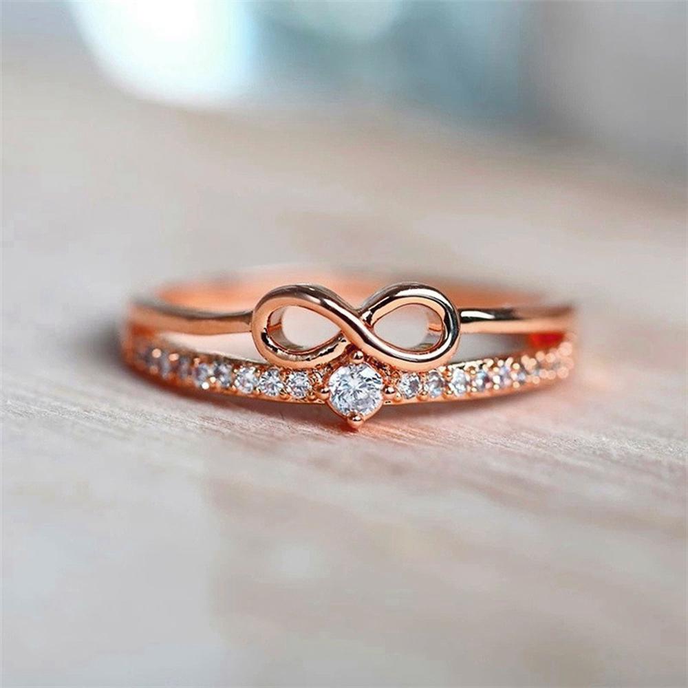 Кольцо Huitan Chic Bow Shape Finger Ring для женщин с кубическим цирконием и знаком бесконечности, модные аксессуары для пальцев, повседневные украшения для вечеринок