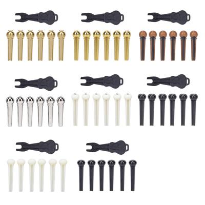 Колки для бриджа акустической гитары с набором пуллера для колков бриджа Колки для бриджа бас-гитары Съемник колышков для струнных инструментов