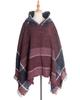 European & American Herringbone Women's Hooded Poncho Pullover (Spring, Autumn, Winter Collection)