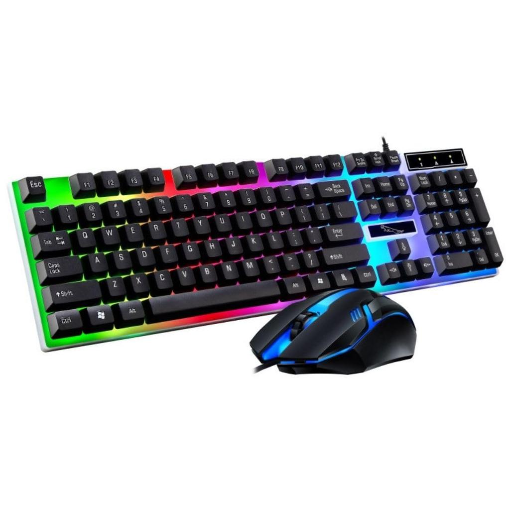 Gaming Keyboard and Mouse USB for PC Set, Wired, Backlit, Cord, (Black)