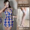 Sexy Large Size Sexy Classical Printing Cheongsam Hollow Small Chest Big Sexy Underwear Uniform Set