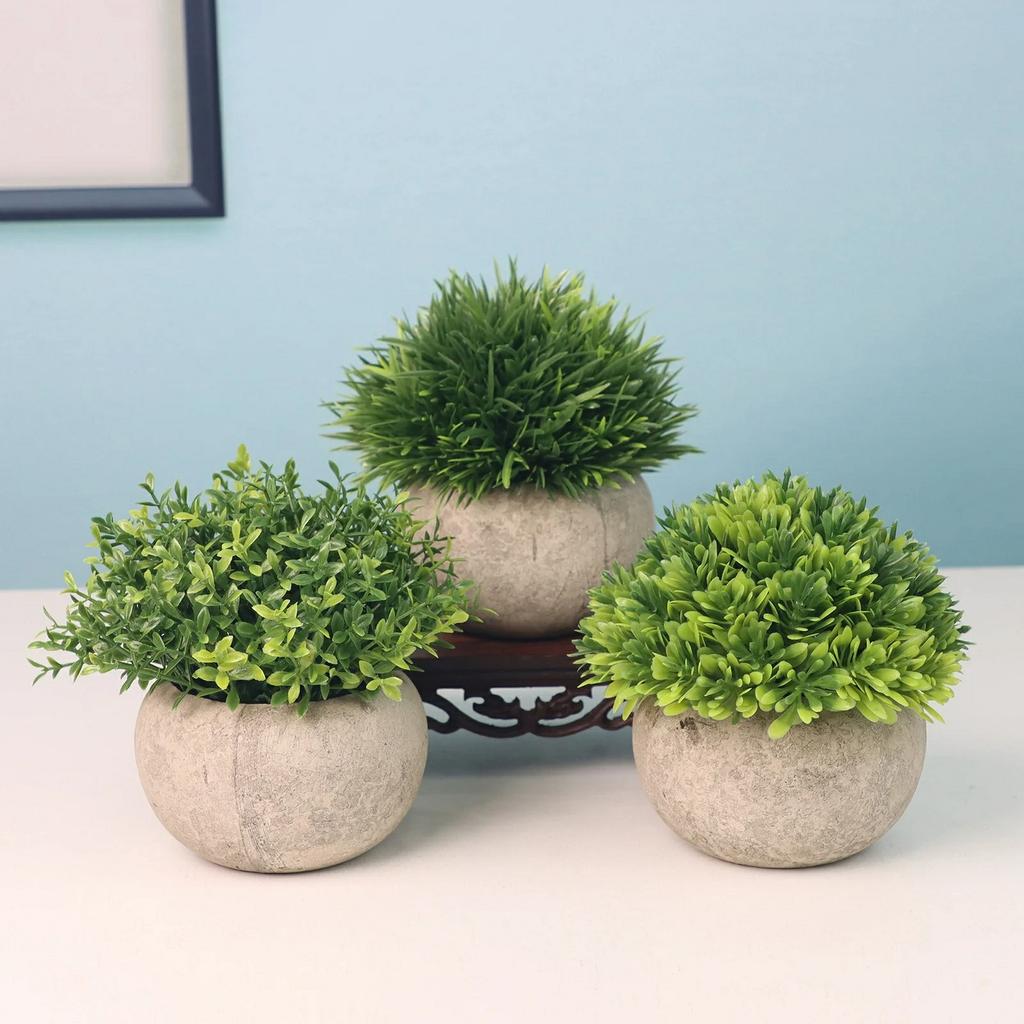 Simulation Plastic Potted Plant Artificial Grass Desktop Decoration for Living Room