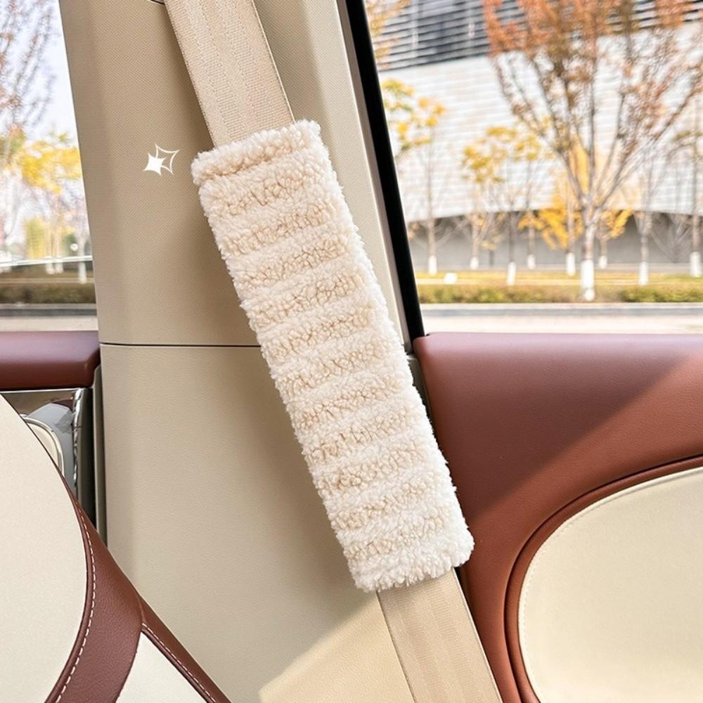 Adjustable Car Safety Belt Shoulder Pad Plush Stripes Shoulder Guard  for Kids Adults