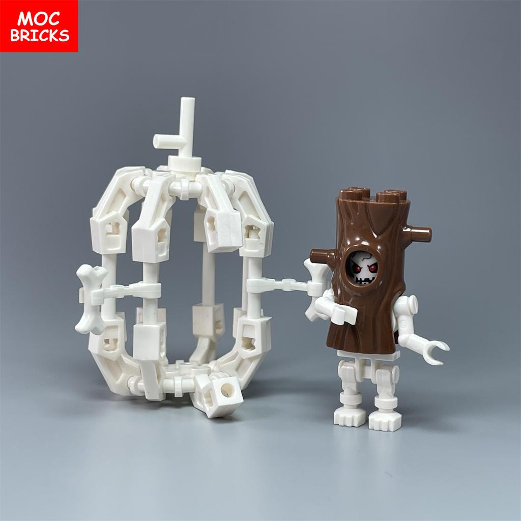 MOC Bricks Skull Cage Halloween Luminous Ghost Horse Skeleton Action Figure Educational Building Blocks Children Toys Gift