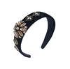 Повязка на голову Кристалл Камень Лента Милая Взрослая Популярный Аксессуар для волос Жемчуг Бижу Вельвет Женская (Золото)