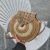 Round Straw Bag Women Woven Beach Crossbody Bag Ladies Rattan Handmade Shoulder Bag Bohemian Design Small Handbag