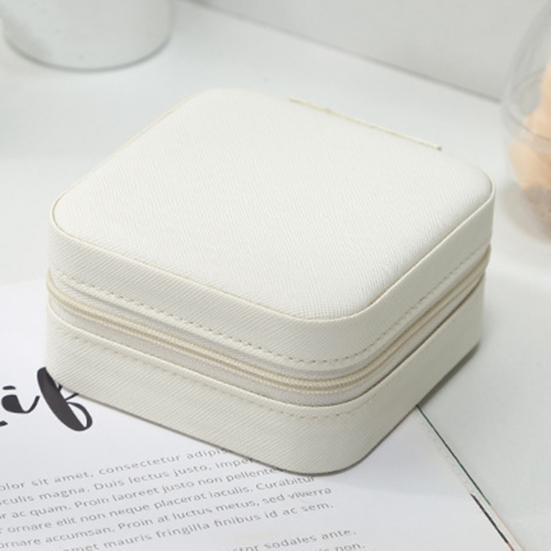 Travel Jewelry Organizer Box Portable Faux Leather Case for Earrings Necklaces Rings Bracelets Compact Storage for Women Girls