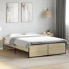 VidaXL Bed Frames Sonoma Oak 135x190 Cm Engineered Wood and Metal, Bed, Guest Bed, Double Bed, Bedroom Furniture 3279903