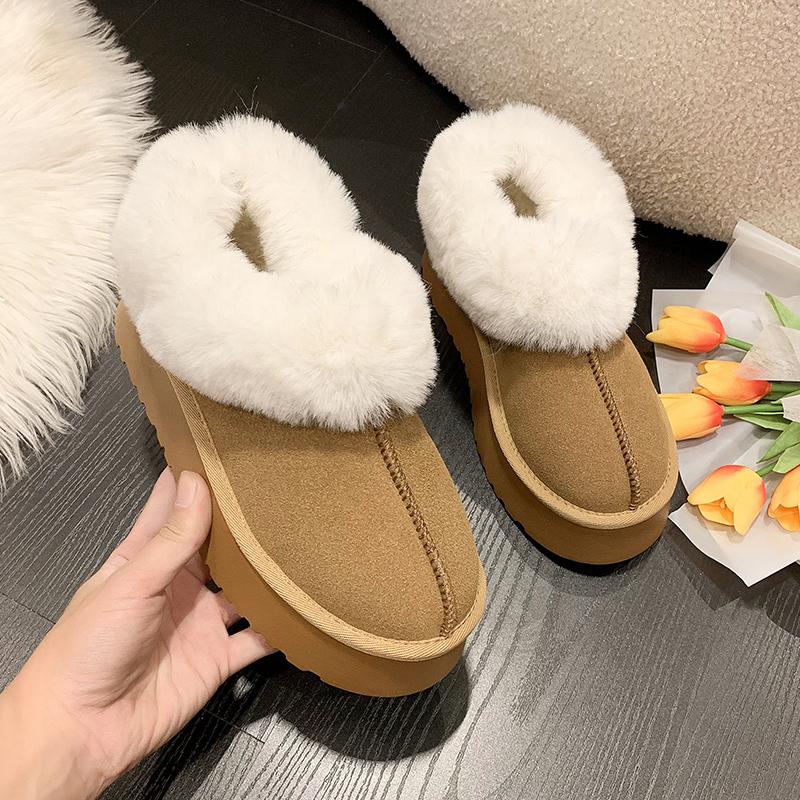 Новые зимние короткие плюшевые теплые зимние ботинки женские туфли на плоской подошве повседневная обувь замшевые меховые ботинки челси ботильоны женская обувь на платформе Botas Mujer