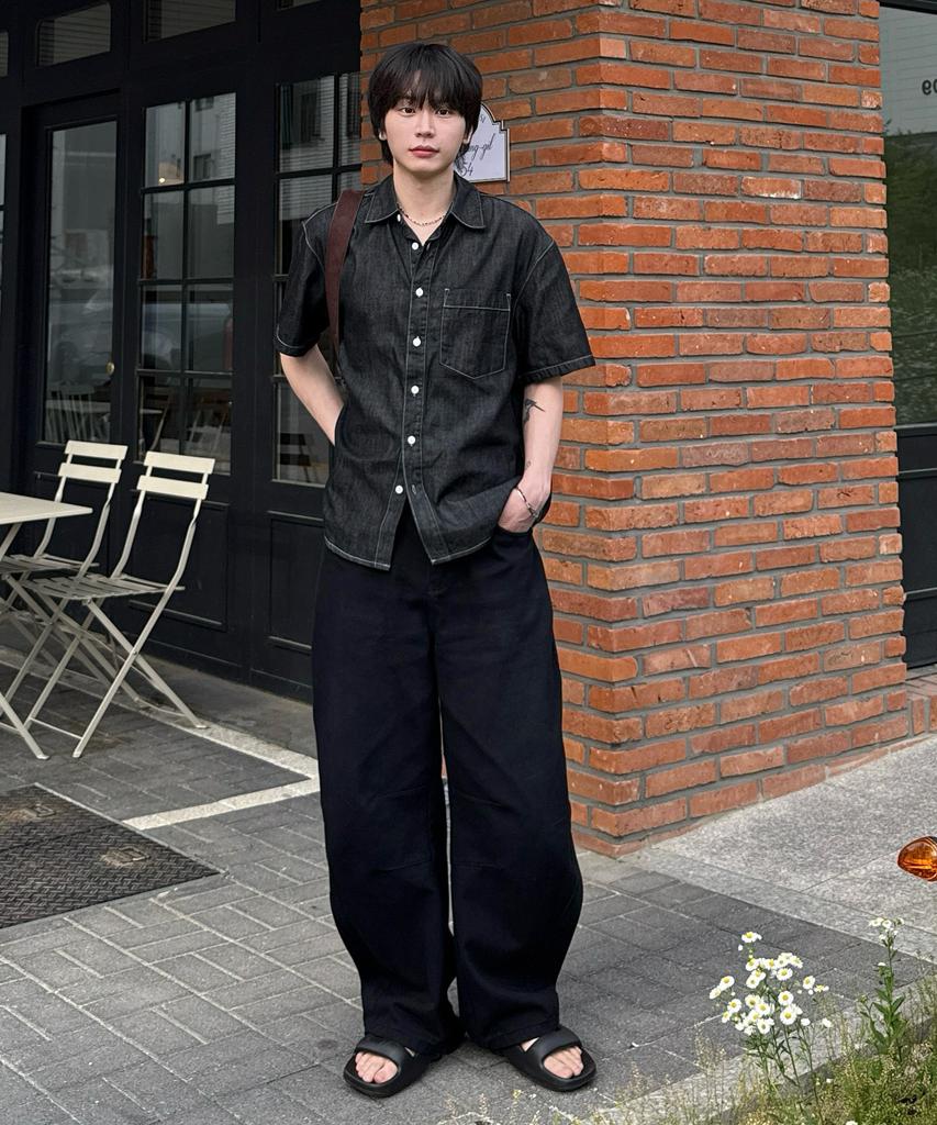 MINDBRIDGE [Set] Linen-Like Denim Shirt Set-Up - 3 Colors