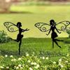 3 шт. Металлический силуэт феи-цветка, садовые достопримечательности, декоративные скульптуры фей для загородных садов, уличного искусства на лужайке