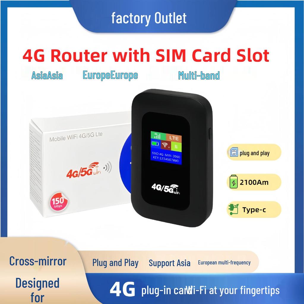 4G Portable LTE MIFI Router with Color Screen & SIM Card Slot