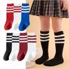 Синий/красный/белый/черный Полосатый стиль Школьные гольфы до колена для девочек Весна Осень Хлопковые Дышащие Гольфы для девочек-малышей Рождественский подарок