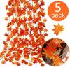 5 упаковок 2,4 м гирлянда из осенних листьев для украшения мантии, уличные висячие лозы, искусственный кленовый лист на осень, осенний декор на День благодарения