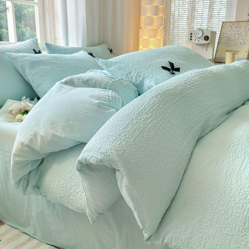 Популярный комплект пододеяльников Ins Bubble Washing Постельное белье Простыня Однотонная простыня для студенческого общежития для девочек