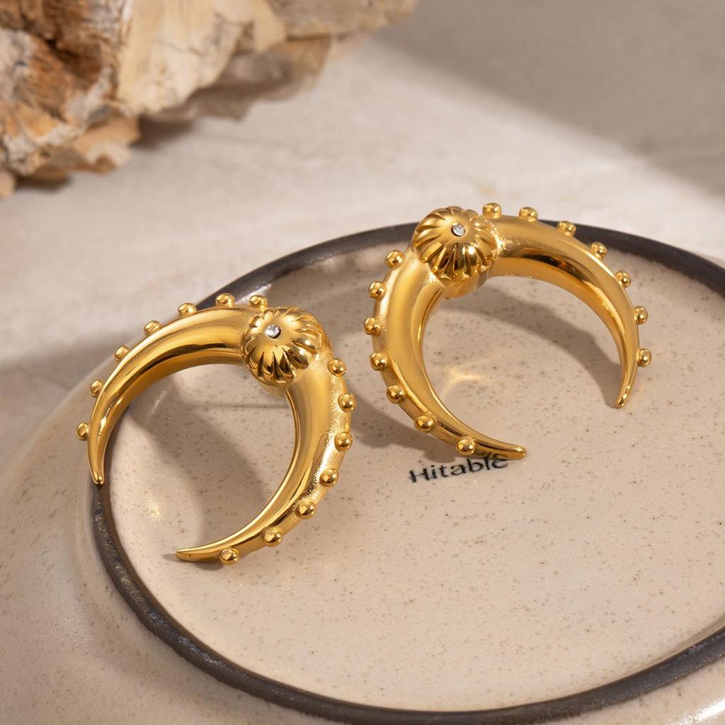 Серьги-пусеты Jieding из нержавеющей стали 18 карат: Высококлассные нишевые трансграничные серьги из титановой стали