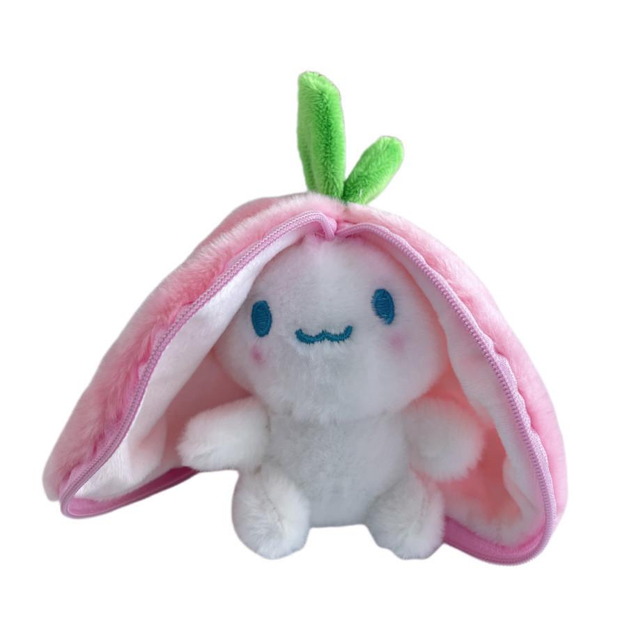 Adorable Fruity Rabbit Plush Keychain Cute Pineapple Grape Strawberry Carrot Dolls