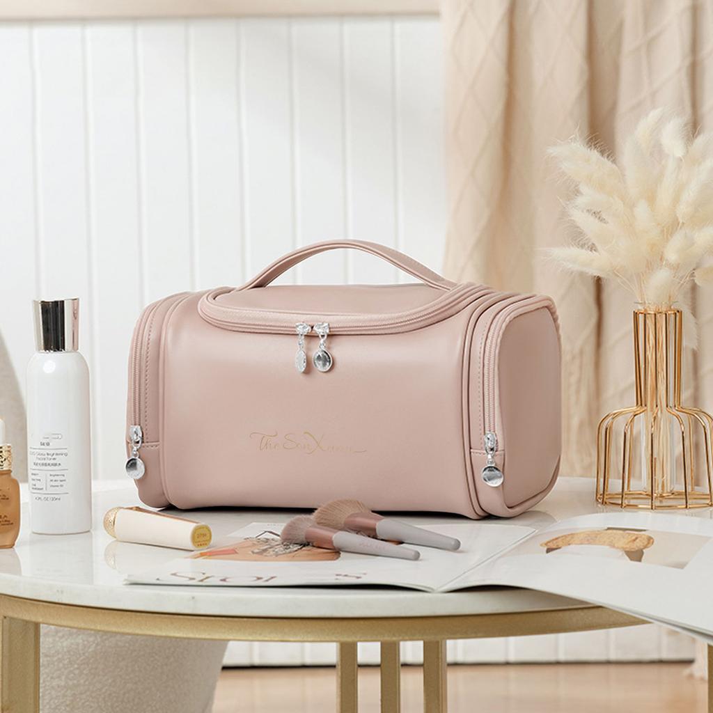 Большая дорожная косметичка для женщин и девочек из искусственной кожи, органайзер для макияжа, женские туалетные сумки, сумка для хранения