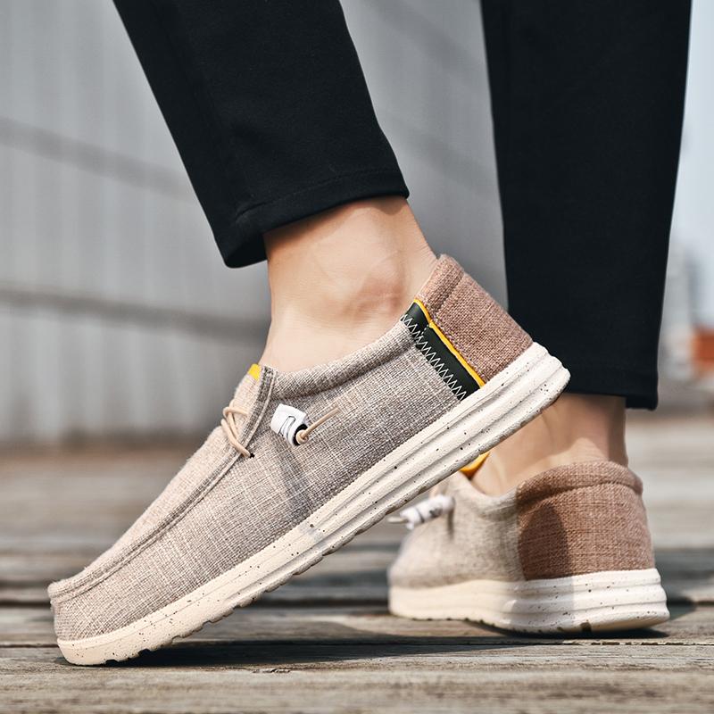 Размер 48 Мужская повседневная обувь Слипоны Холщовые лоферы Удобные плоские туфли для ходьбы для мужчин Нескользящие мягкие мокасины Кроссовки Летние лоферы