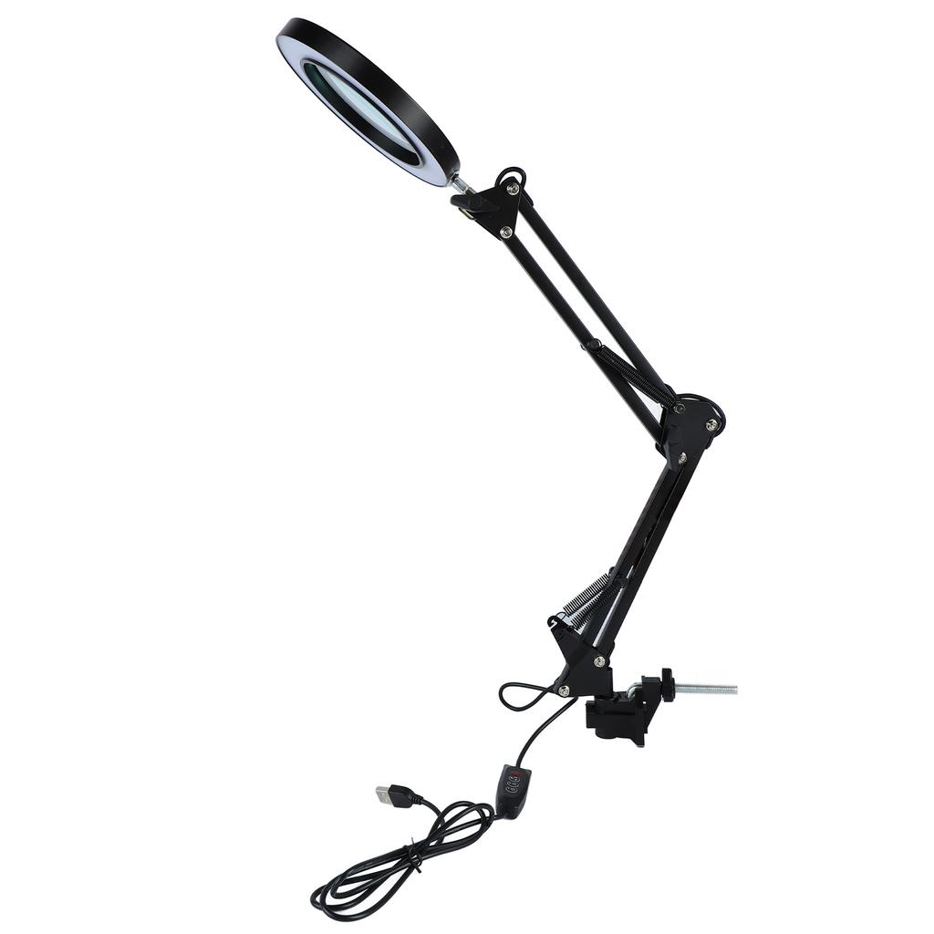 Magnifying Lamp 10X Magnifier Desk LED Light Adjustable with Clamp for Maintenance