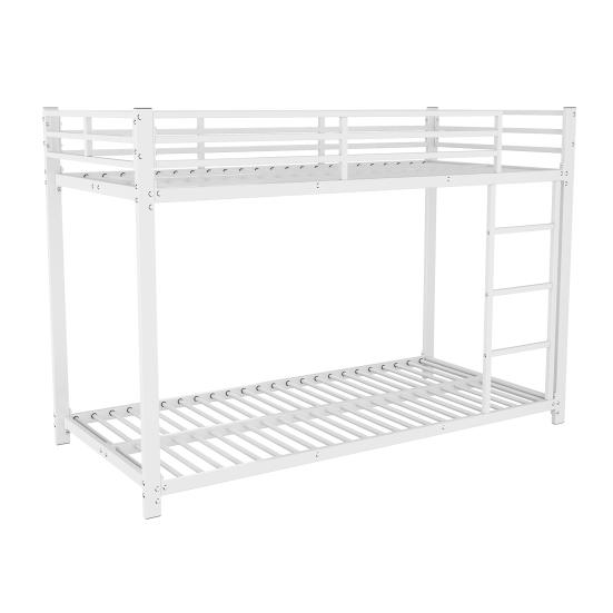 Loft Bed Stable Base Bunk with Ladder Falling Protection Strong Family Load Bearing Metal Frame Bedroom Furniture Low