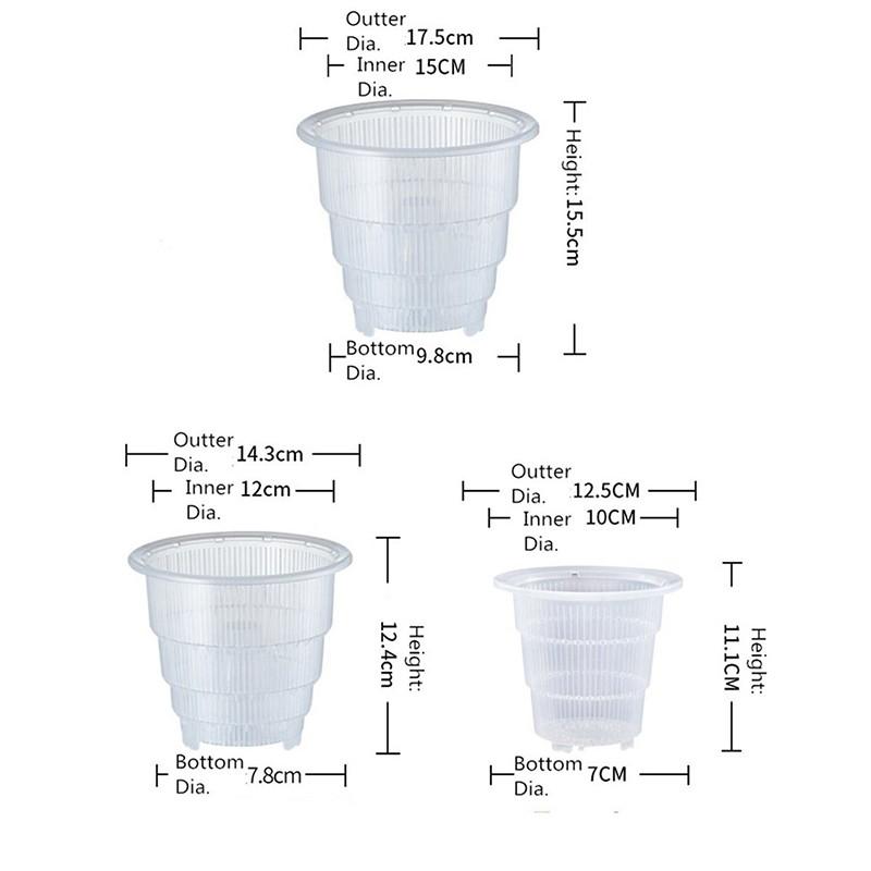 Resin Orchid Clear Flower Pot Plastic Plant Garden Breathable Slotted-1 Pack