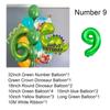 Dinosaur Balloons Set 32Inch Number Foil Balloon Yellow Blue Latex Globos For Boy Kids Dino Theme Birthday Party Decor
