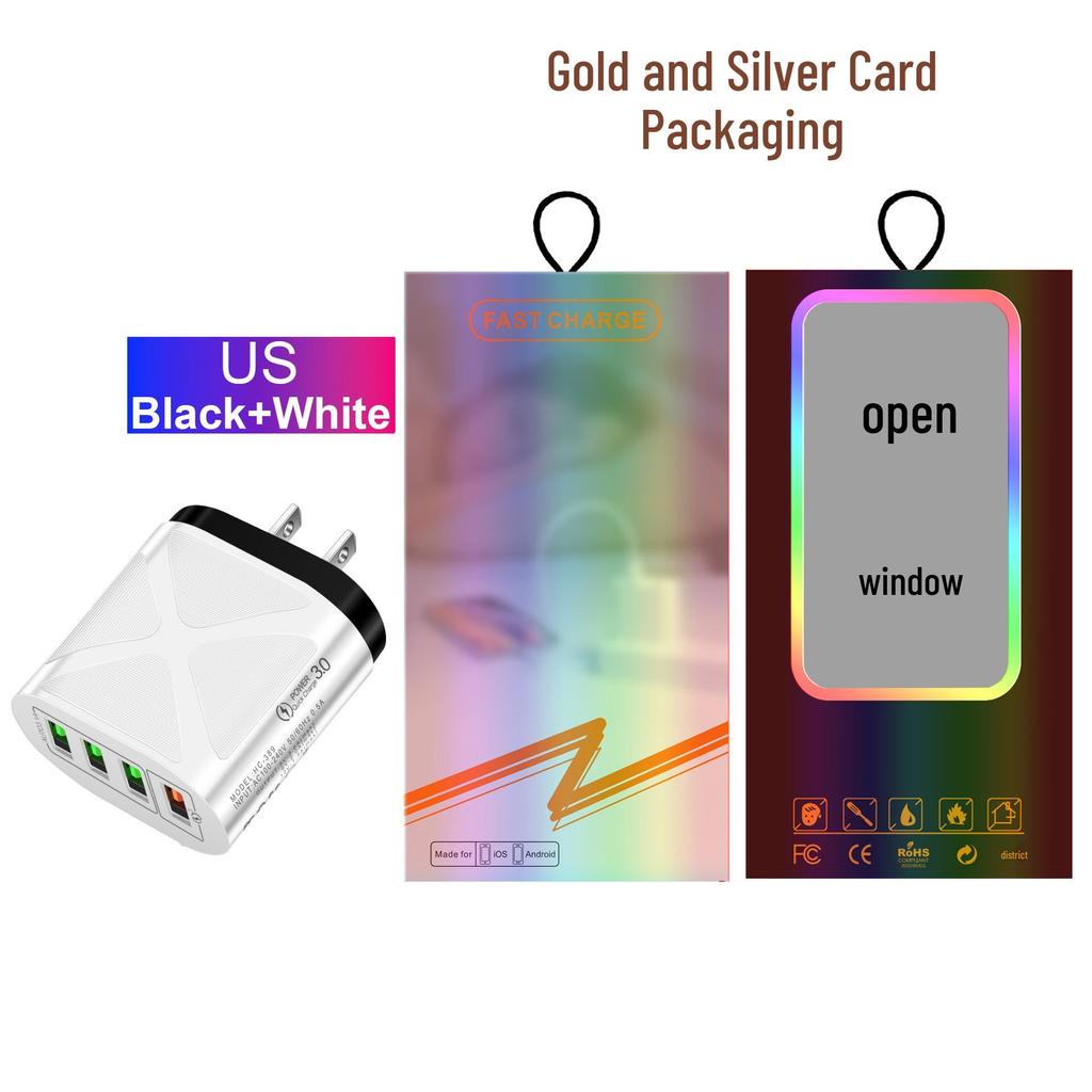 New QC3.0 4-Port Fast Charger: 5V/9V/12V European, American, British & Australian Standard