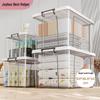 Jiabangshou Clear Plastic Storage Box for Clothes & Toys