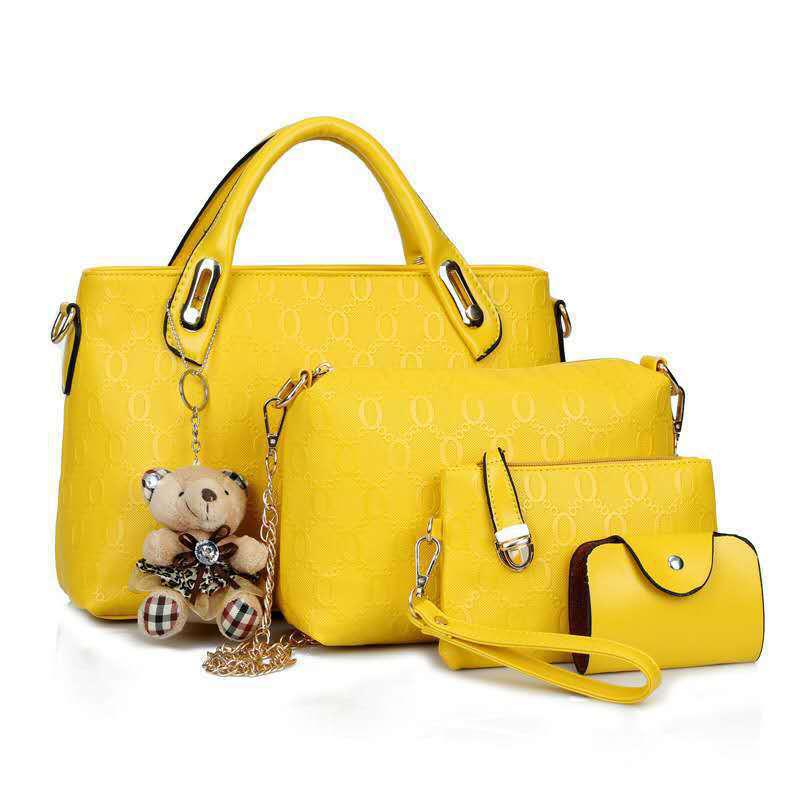 2024 Summer Women's Crocodile Pattern Handbag Set - Four-Piece with Bear Shoulder and Messenger Bags