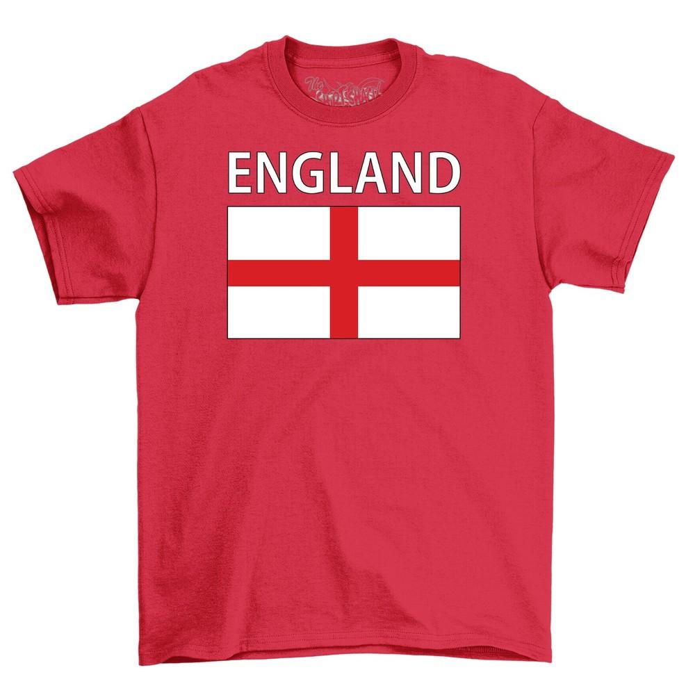 Big England Flag Football Logo T-Shirt Adults and Kids Euro 2024 Football Fan Tee