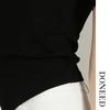 DONEED Women's Slim-Fit Solid Color Knitted Crew Neck T-Shirt