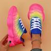 Женские кроссовки, модные туфли на платформе радужного цвета, повседневная обувь для ходьбы, удобная и легкая женская вулканизированная обувь для активного отдыха