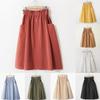 Женская повседневная юбка с высокой талией, однотонное винтажное удобное длинное платье на пуговицах