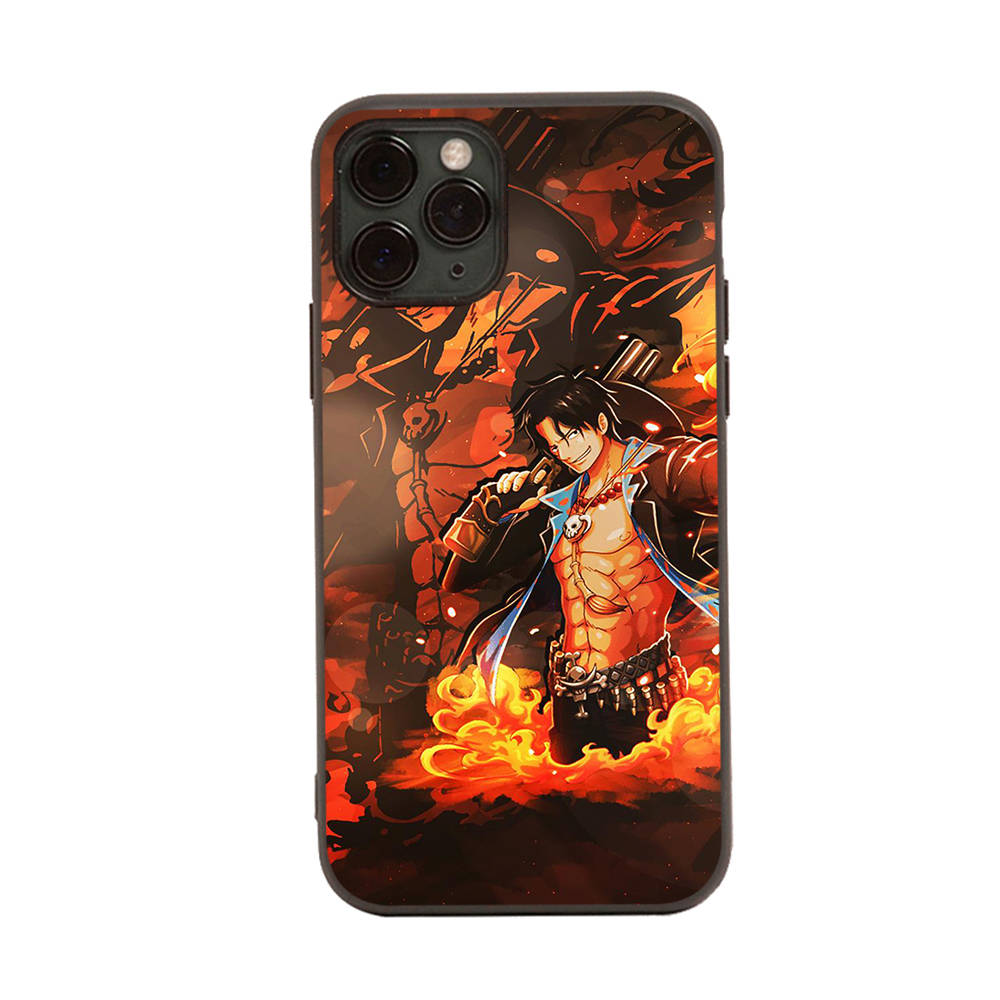 WD28 One Piece Luffy Black Sofe Case for iPhone 16 15 Plus 14 13 Pro 8 SE XR XS Max P30 Nova 5T Y5P Y6 Y7 Y8P Y9 Realme C30 C33 C31 VIVO Y36 V27