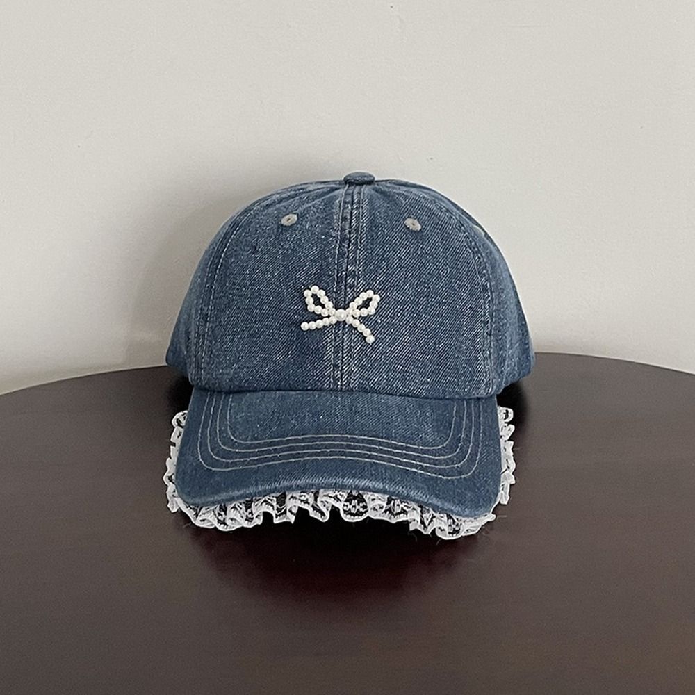 Bowknot Bowknot Baseball Hat Lace Denim Hat Versatile Bow Baseball Cap Sports