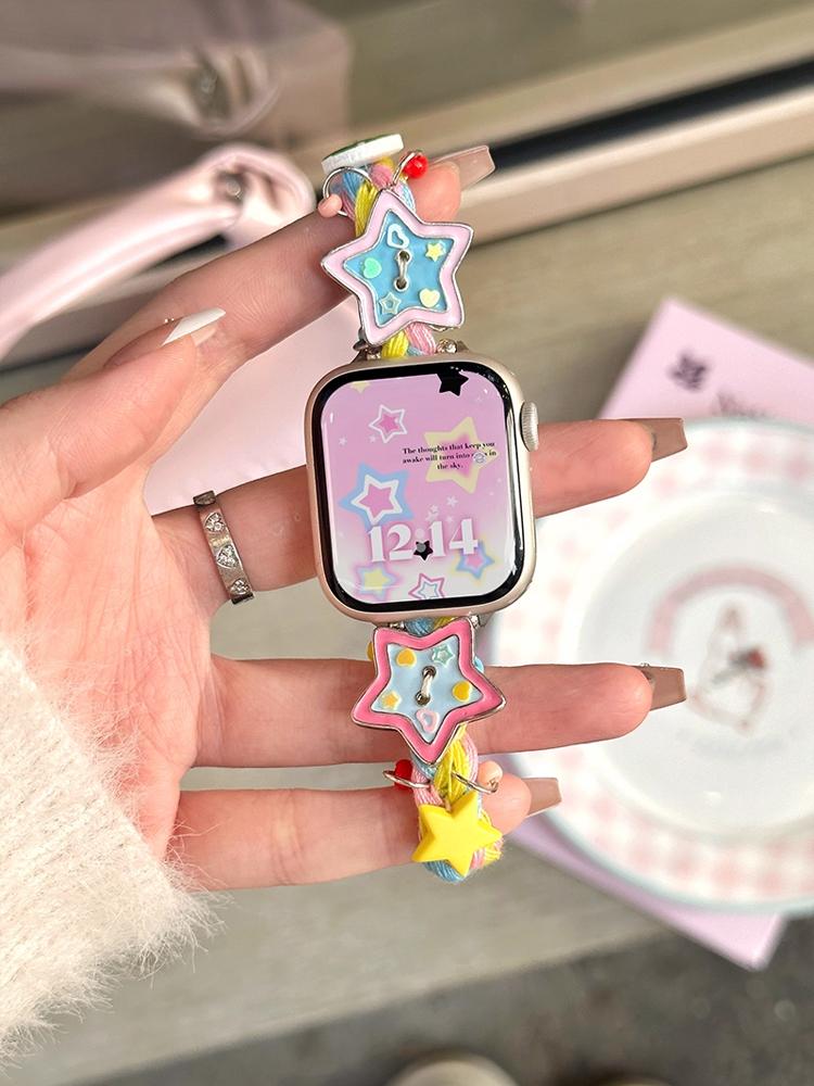 Ремешок со звездочкой Y2K для Apple Watch Ultra 11 10 9 8 7 6 Se 5 Металлический браслет для iWatch 49мм 46мм 41мм 45мм 42мм 44мм 40мм