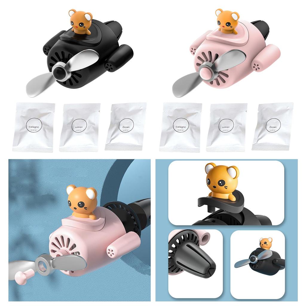 Car Air Freshener Clips Rotating Propeller Cute Auto Air Outlet Aromatherapy Clip Auto Accessories for Home Gift Choice